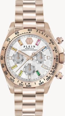 Philipp Plein $TREET COUTURE NOBILE LADY (38mm) White Dial / Rose Gold-Tone Stainless Steel Bracelet PWSBA0323