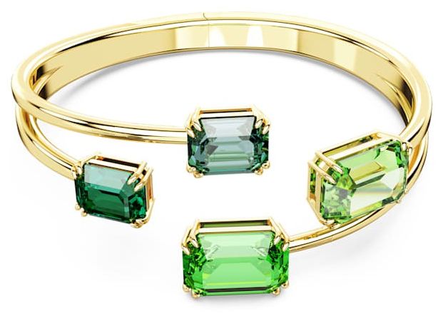 Swarovski 5674994 Millenia Bangle Octagon Cut Green Gold- Jewellery
