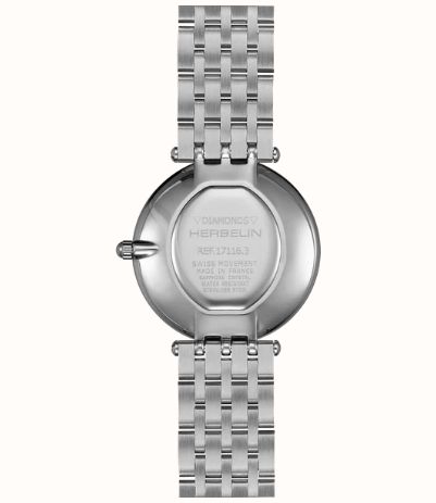 Herbelin Epsilon Diamond Quartz (28mm) Blue Sunray Dial / Stainless Steel Bracelet 17116B68Y85 - alternate view 3