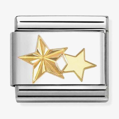 Nomination Classic Double Gold Star Steel Charm 030149/65