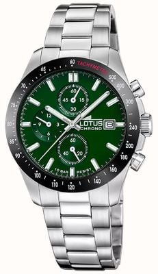 Lotus Sport Chronograph (39mm) Green Dial / Stainless Steel Bracelet L18994/7