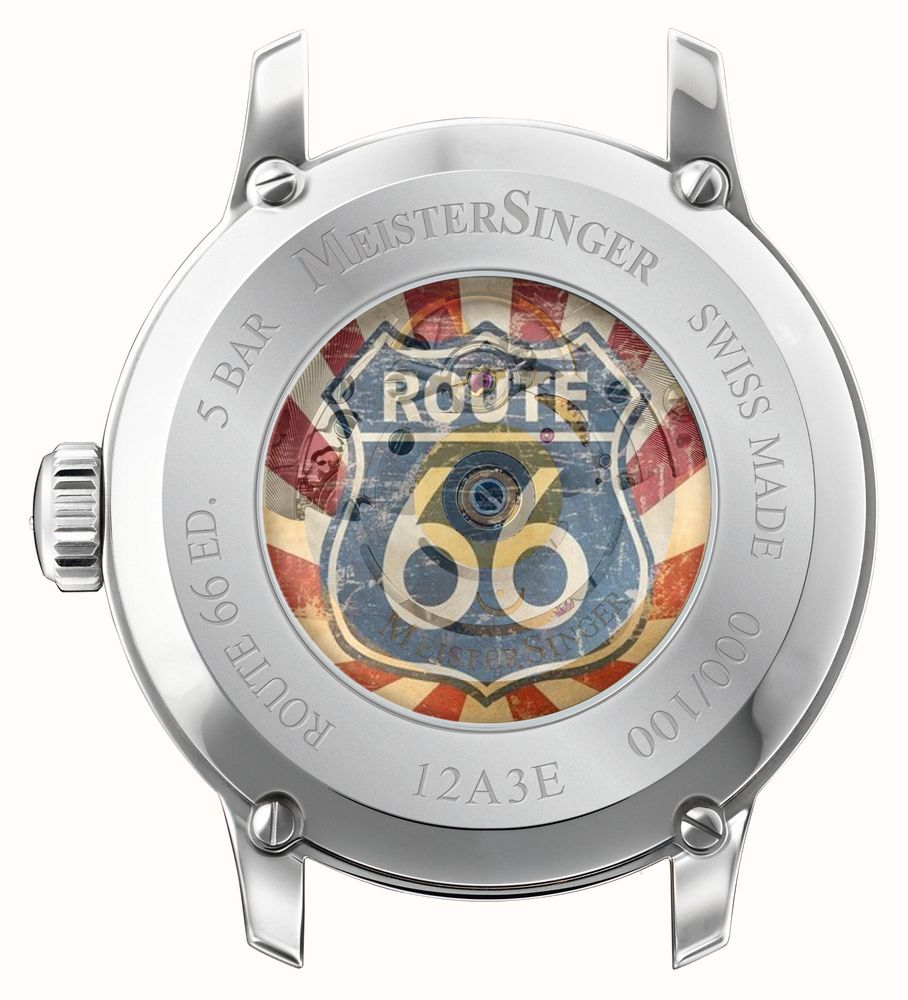 MeisterSinger Edition Route 66 - 1 of 100 (43mm) Matte Black Dial / Black Leather Strap ED-ROUTE66 - alternate view 2