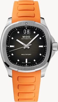 MIDO Multifort TV Big Date Automatic (40mm) Grey Gradient Dial / Orange Rubber Strap M0495261708100