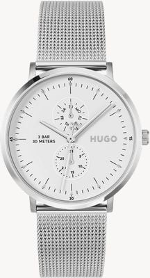 HUGO #STYLE Multi-Function Quartz (40mm) White Dial / Stainless Steel Mesh Bracelet 1530456
