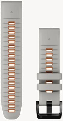 Garmin Quickfit 22 Strap Only Fog Grey/Ember Orange Silicone 010-13280-02