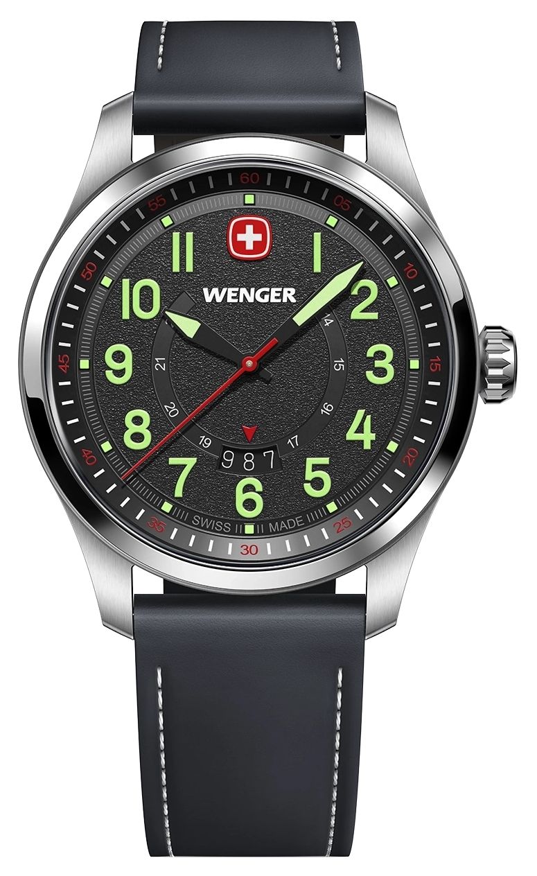 Wenger 01.0541.121 Terragraph Quartz (43mm) Textured Black Watch