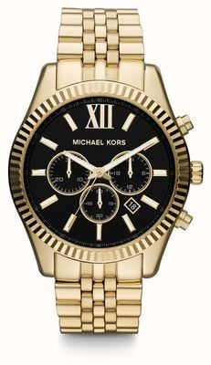 Michael Kors Men's Lexington Gold Toned and Black Watch MK8286