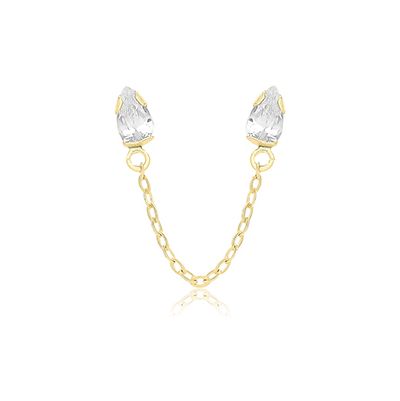 James Moore TH ES745 9ct Yellow Gold Cz Connecting Chain Jewellery