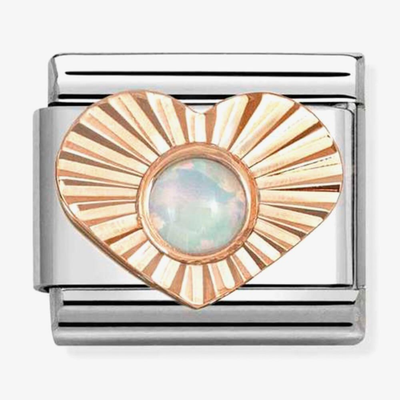 Nomination Rose Gold Heart With White Opal 430516/07