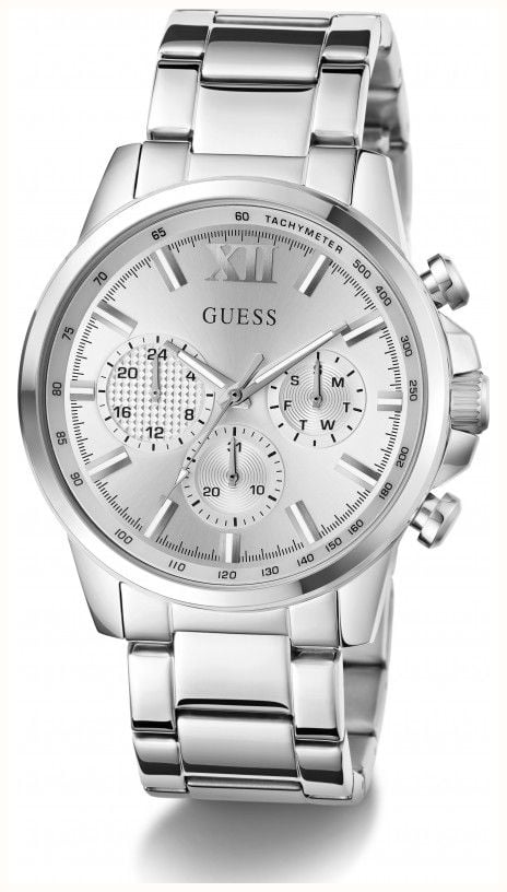 Guess Men's Walker Silver-Tone Sunray Dial Silver-Tone Stainless Steel Bracelet GW0900G6 - alternate view 2