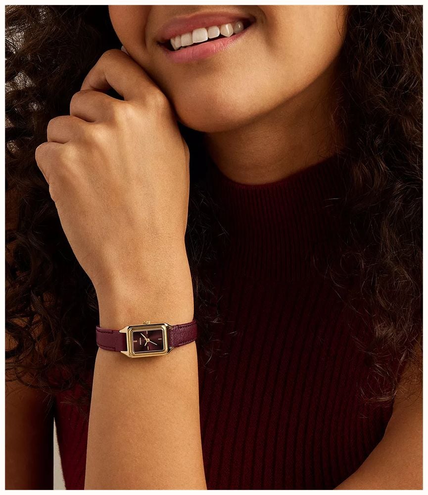 Fossil Raquel 18 mm Three-Hand Red Leather ES5530 - alternate view 6