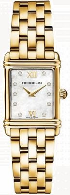 Herbelin Art Deco Women's Diamond Set Mother of Pearl Watch 17478BP59