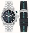 Aston Martin Thrill CLP Quartz Chronograph (45mm) Black Dial / Steel Bracelet & Silicone Strap MTRL1F607