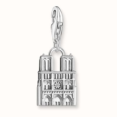 Thomas Sabo Silver Blackened Charm Pendant In Notre-Dame Design 2084-643-21