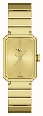 Tissot SRV Quartz (21.8mm) Gold Sunray Dial / Gold PVD Stainless Steel Bracelet T1601103302300