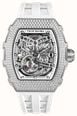 TSAR BOMBA Elemental Series Crystal Automatic (43mm) White Skeleton Dial / White FKM Rubber Strap TB8208D-11