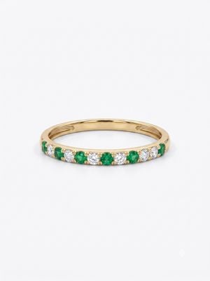 Perfection Diamond 9ct Yellow Gold Diamond .10ct Emerald Eternity Ring G40982-16
