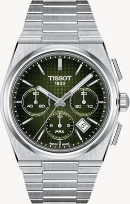 Tissot PRX Valjoux Automatic Chronograph (42mm) Green Dial / Stainless Steel Bracelet T1374271109100