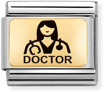Nomination Classic Steel And 18ct Gold Doctor Charm 030166/15