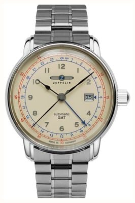 Zeppelin LZ 126 Los Angeles Automatic GMT (42mm) Beige Dial / Stainless Steel Bracelet 7668MB-5