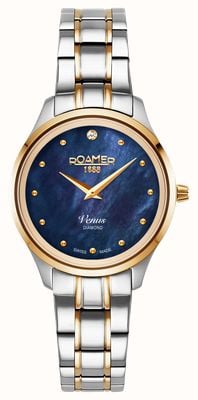Roamer Venus Diamond (30mm) Black Mother-of-Pearl Dial / Stainless