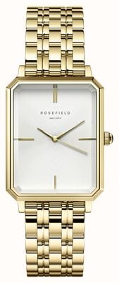 Rosefield Octagon (23mm) White Dial / Gold-Plated Stainless Steel Bracelet OCWSG-O40