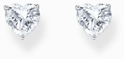 Thomas Sabo Heart Shape White Zirconia Sterling Silver Stud Earrings H2306-051-14