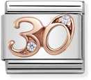 Nomination Classic 30 9ct Rose Gold & Steel Charm 430315/30