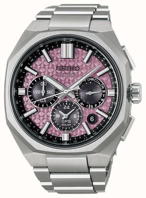 Seiko Astron GPS Solar 2026 Limited Edition (43.4mm) Crystal Pink Dial / Titanium Bracelet Watch HAB006J1