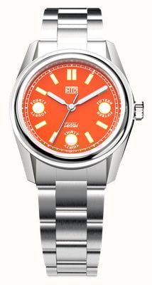 HTD Tennis Sport Terra Rossa Automatic (37mm) Orange 'Score' Dial / Stainless Steel Bracelet T23S01_T