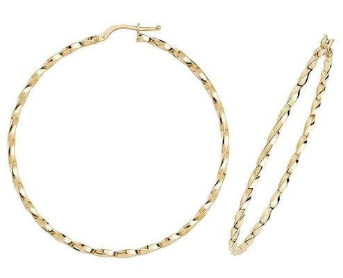 Treasure House ER1008-50 9k Yellow Gold Hoop Earrings 50 mm Jewellery