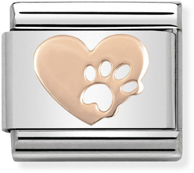 Nomination Classic Footprint Heart Steel Charm 430104/12