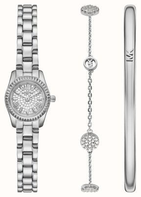 Michael Kors Micro Lexington - Gift Set (19mm) Crystal Set Dial / Stainless Steel Bracelet MK4948SET