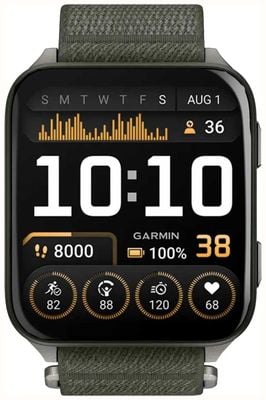 Garmin Venu X1 - Premium GPS Fitness Smartwatch (41mm) Moss with Moss ComfortFit Nylon Band 010-02980-03