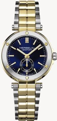 Herbelin Ladies Newport Quartz (35mm) Blue Sunray Dial / Two-Tone Stainless Steel Bracelet 18289BT1N35