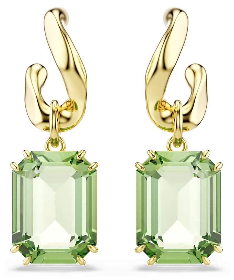 Swarovski 5756151 Millenia drop earrings, Octagon cut, Green Jewellery