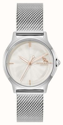 Olivia Burton Classic Bee (29.8mm) Cream Dial / Stainless Steel Mesh Bracelet 24000340
