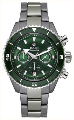 RADO Captain Cook High-Tech Ceramic Chronograph (43mm) Green Dial / Plasma High-Tech Ceramic Bracelet R32189313