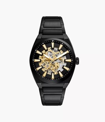 Fossil Everett 42 mm Automatic Black Stainless Steel ME3289