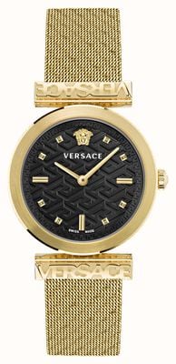 Versace Women's VERSACE REGALIA (34mm) Black Dial / Gold-Tone Steel Mesh Bracelet VE6J00723