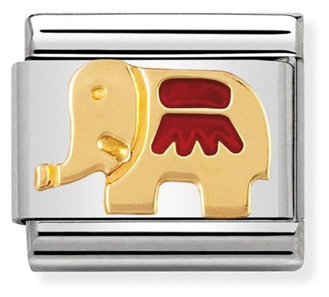Nomination 030212/21 Classic Red Elephant 18ct Gold Charm Jewellery