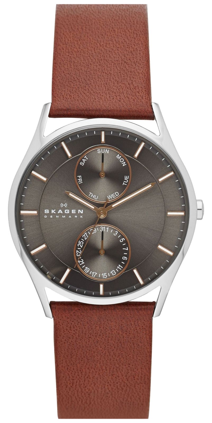 Skagen SKW6086 Men's Holst Brown Leather Strap Watch