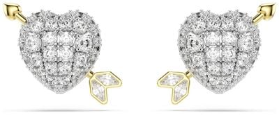 Swarovski Swarovski Idyllia Mixed Cuts Heart with Arrow Two Tone Stud Earrings 5737298