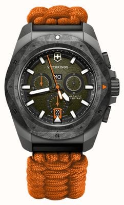 Victorinox I.N.O.X. Chrono Titanium (43mm) Green Dial / Orange Paracord Strap 242083.1