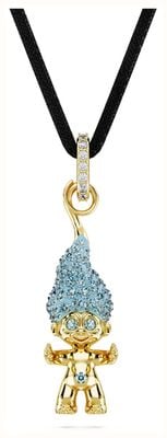 Swarovski Good Luck Trolls Pendant Necklace Blue Crystals Gold-Tone Plated 5691942