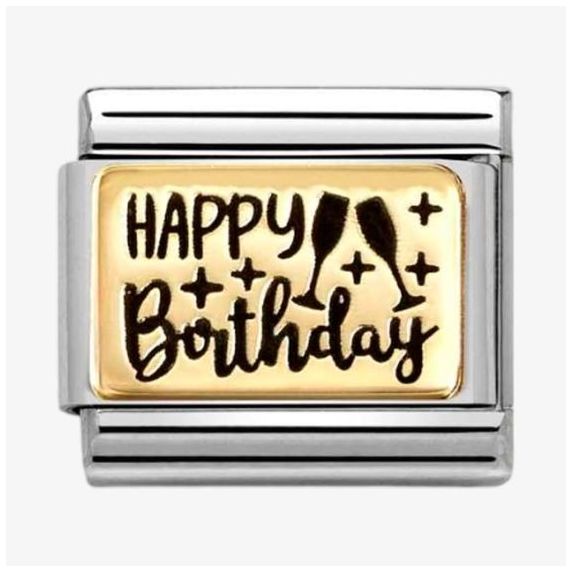 Nomination 030166/60 Charm, Composable Link, HAPPY BIRTHDAY Jewellery