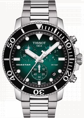 Tissot Seastar 1000 | Chronograph | Green Dial | Stainless Steel Watch T1204171109101