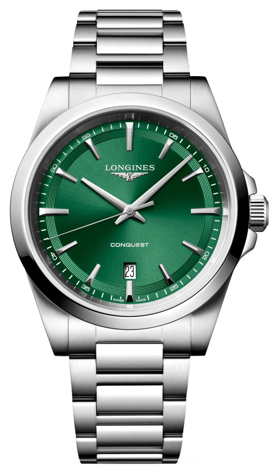 LONGINES L38604096 Conquest Quartz (41mm) Sunray Green Dial Watch