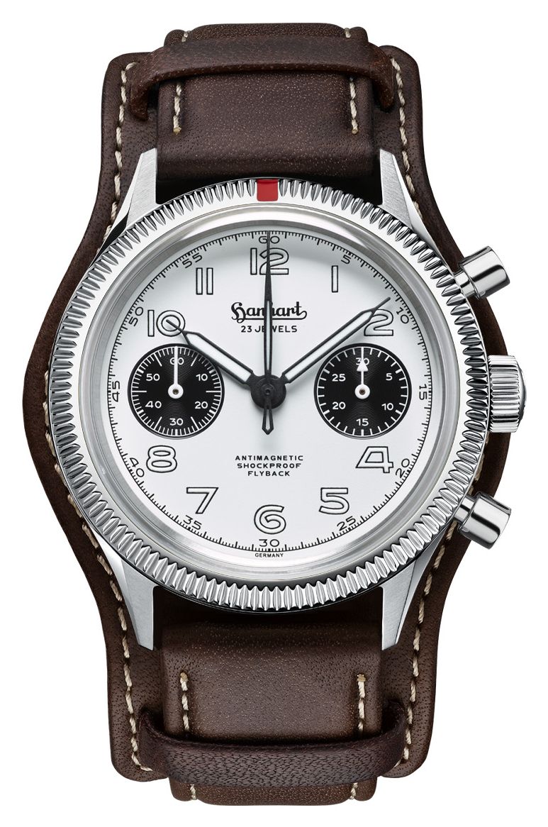 Hanhart H701.201-7110 417 ES 1954 Flyback Panda (39mm) White Watch