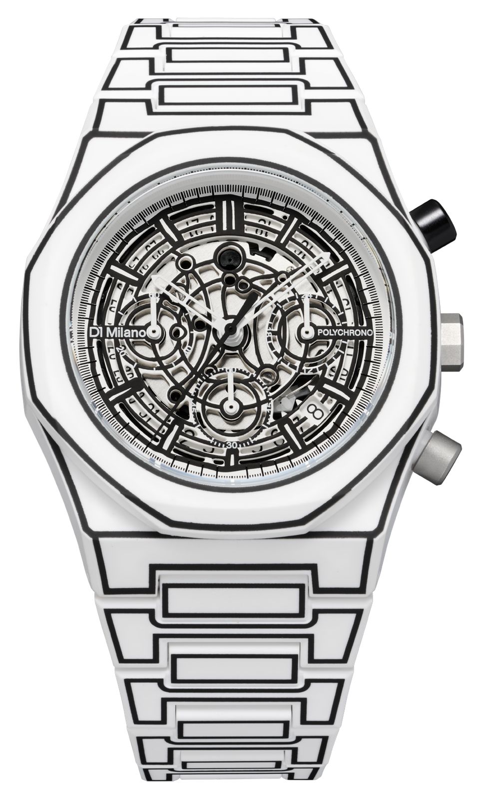 D1 Milano PHBJ13 Polychrono White Sketch (40.5mm) Skeleton Watch